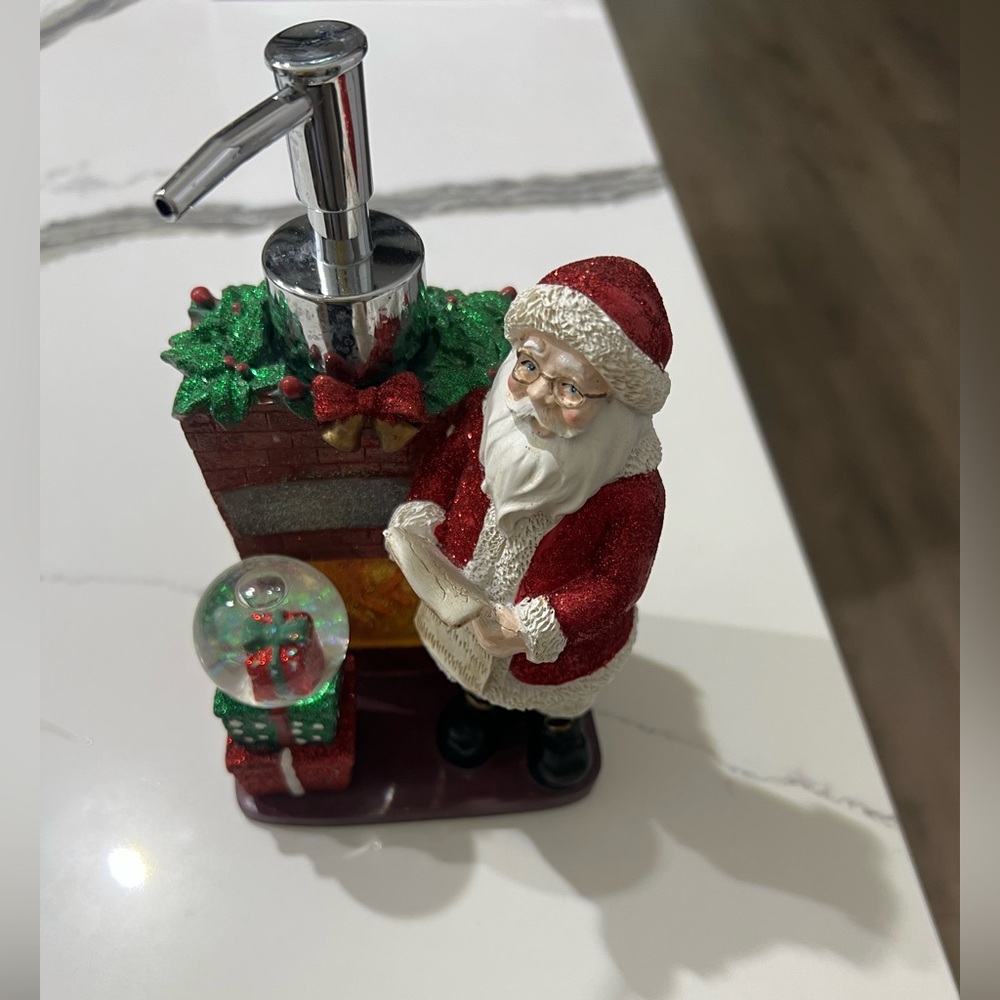 Festive Santa Soap Dispenser with Red and Green Accents